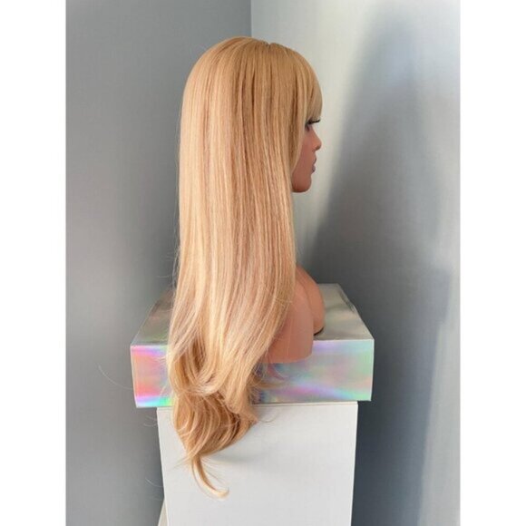 Long Blonde Wig Synthetic Wig 26 inch Wig with Bangs - Grace - Picture 4 of 8